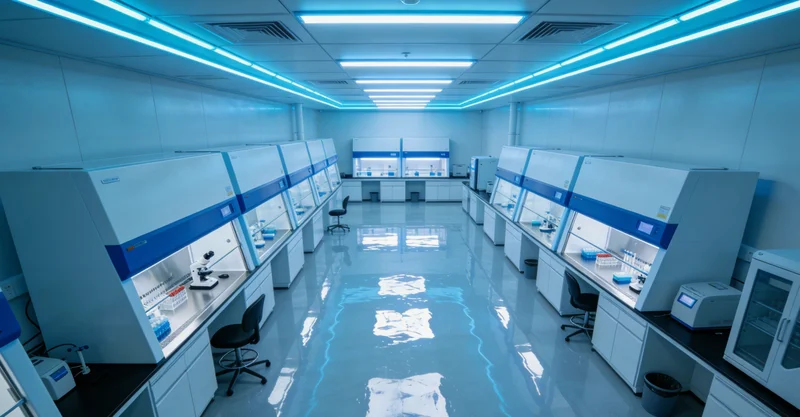 传统实验室真菌培养皿与显微镜对