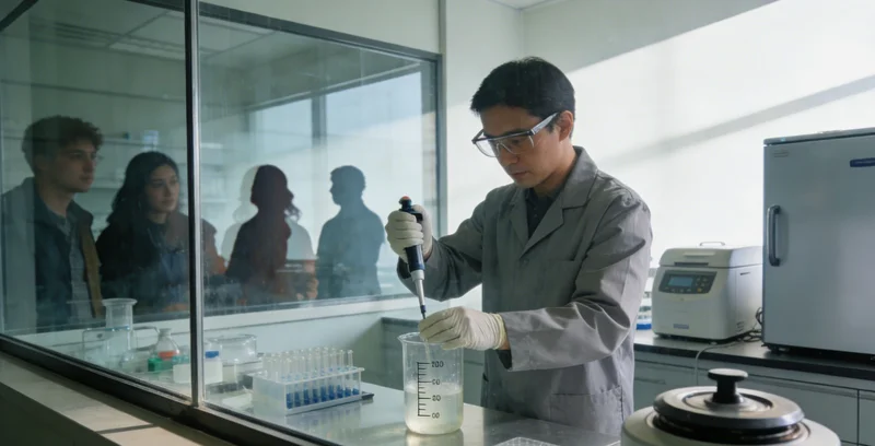 专业人员在向市民解读基因检测报告