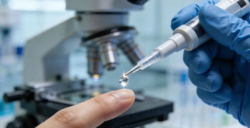 检验科专业人员在生物安全柜内进