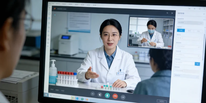 医生正在向咨询者耐心解释CMV