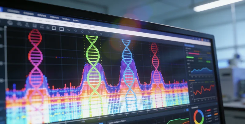 高通量测序仪在实验室中运行，屏