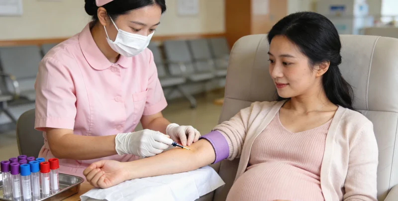 医护人员正在轻柔地为一位女性进