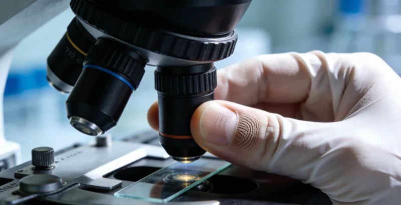 医生在办公室内认真分析一份脑脊