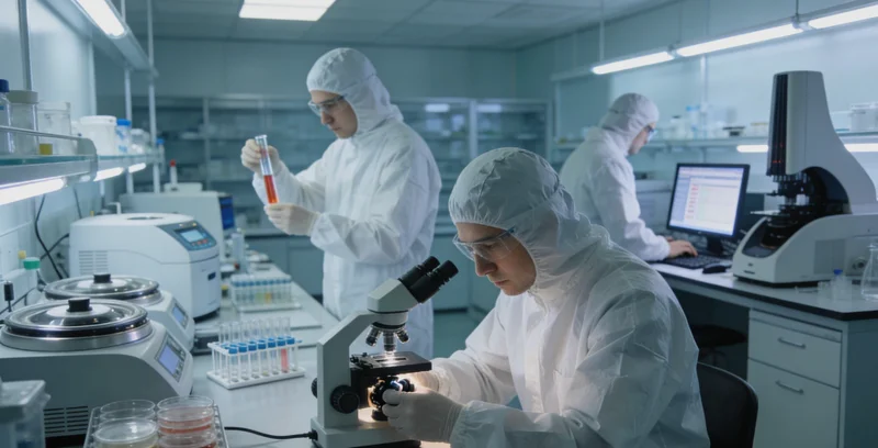 实验室内，技术人员正在操作先进