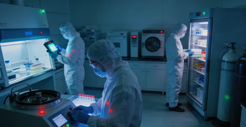 医生正在向家属展示并解释检测报