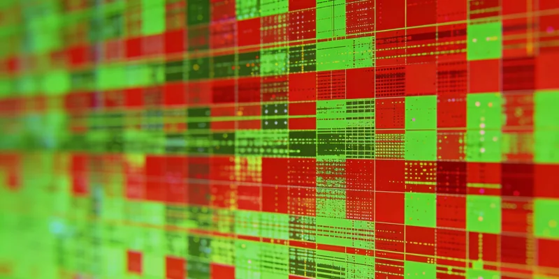 呈现基因测序过程的复杂数据图谱