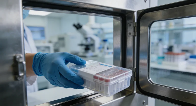 医护人员正在为患者进行咽拭子采