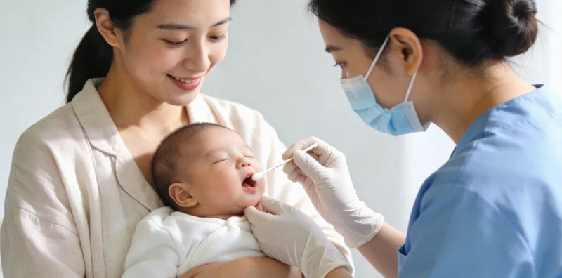 医生在灯箱前查看患者的肺部CT