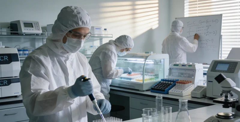 医生在诊室向患者解读基因检测报告,体现精准医疗