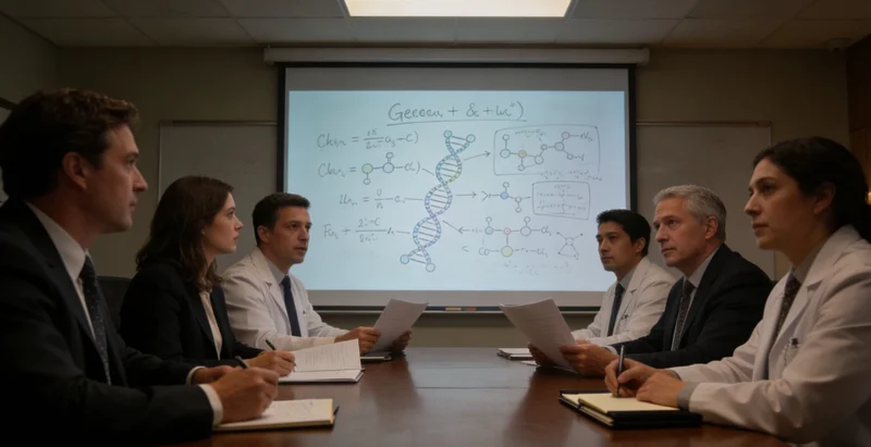 医生正在与患者分析膀胱癌基因检测报告示意图