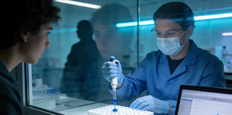 现代化基因测序实验室内部，高科