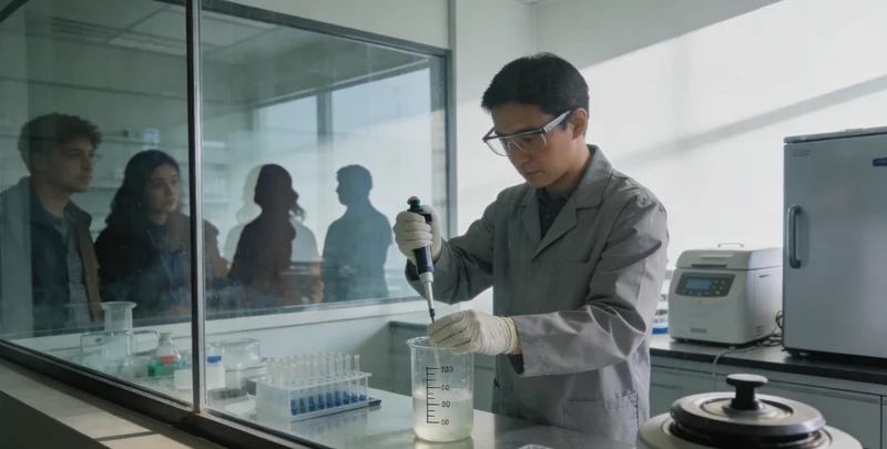 本地检测机构专业人员正在为市民面对面解读基因检测报告