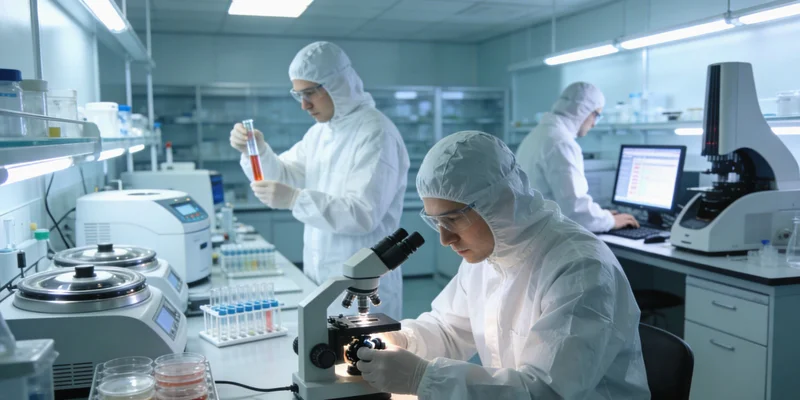 PCR实验室内部，展示精密仪器