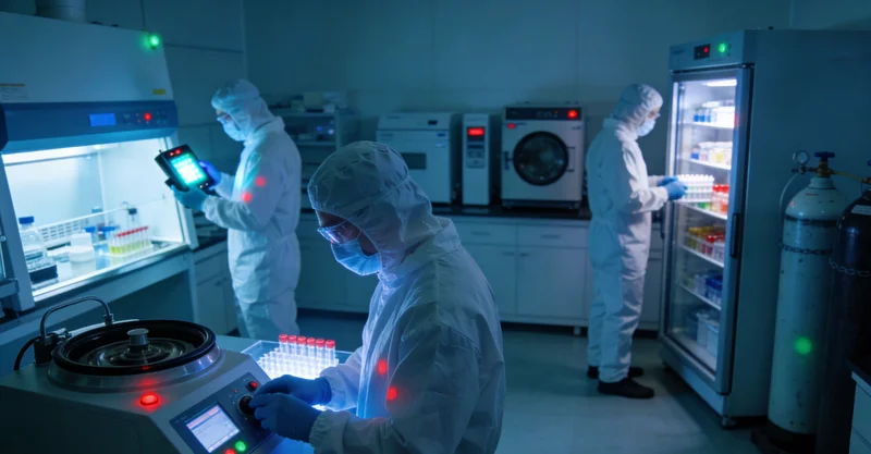 PCR实验室仪器正在进行基因扩