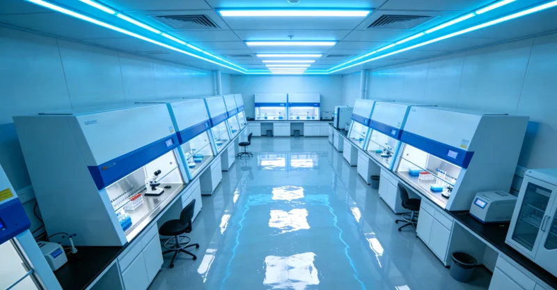 实验室技术人员正在生物安全柜内