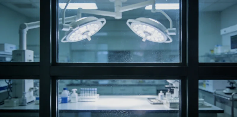 传统真菌检测在显微镜下的视图，