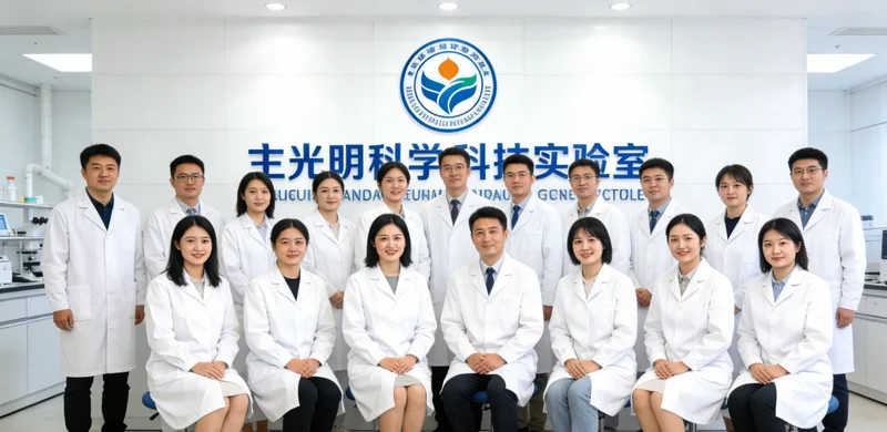 实验室内，身着白大褂的技术人员