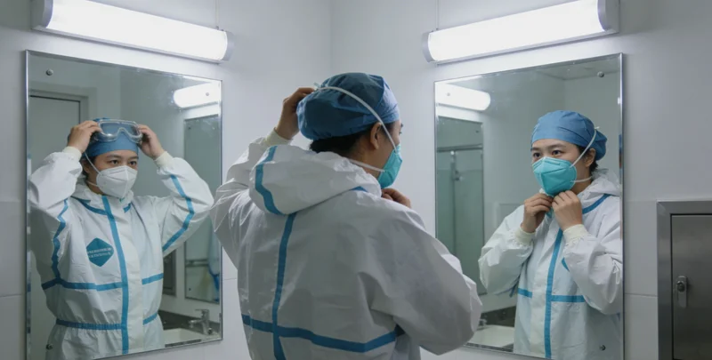 周口医院儿科诊室外，家长带着孩