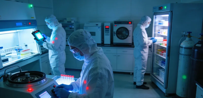 实验室技术人员操作高通量基因测