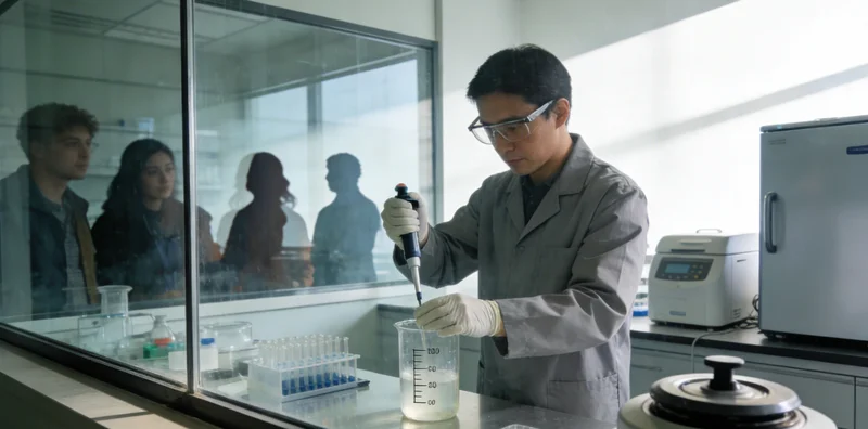 高科技基因测序实验室内部工作场