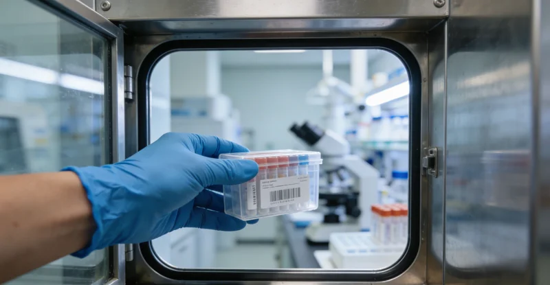 图示展示从血液样本到病原体基因