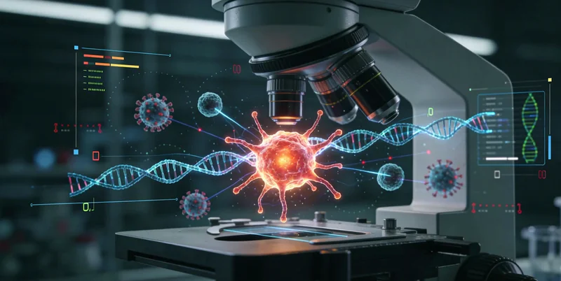 实验室技术人员在操作基因测序仪