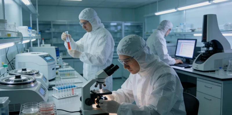 一位医生正在电脑前认真分析基因