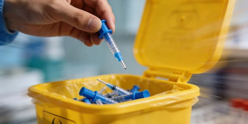 医护人员正在为女性咨询者进行规