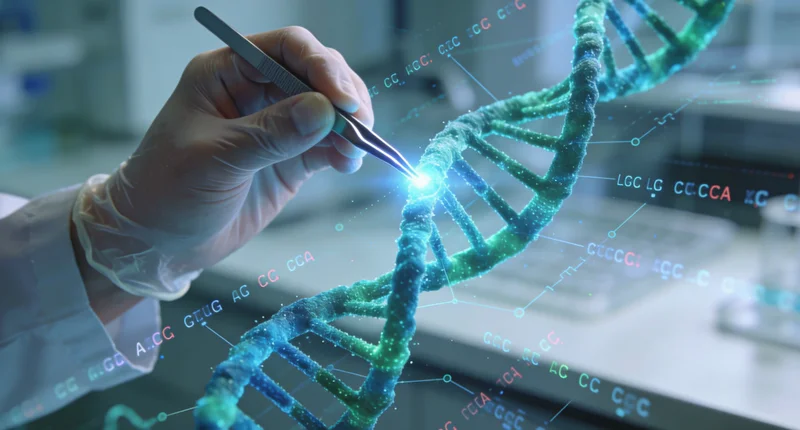 高科技基因测序实验室内部工作场