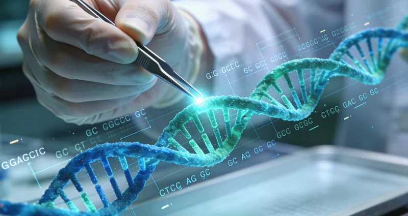 高科技基因测序实验室工作场景示