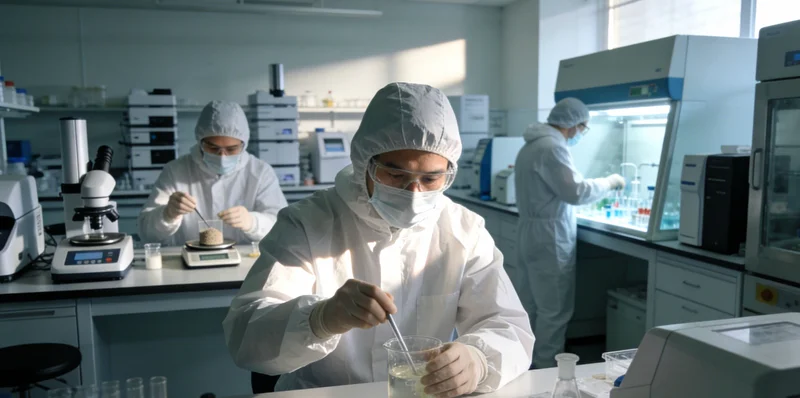 实验室技术人员在生物安全柜内进