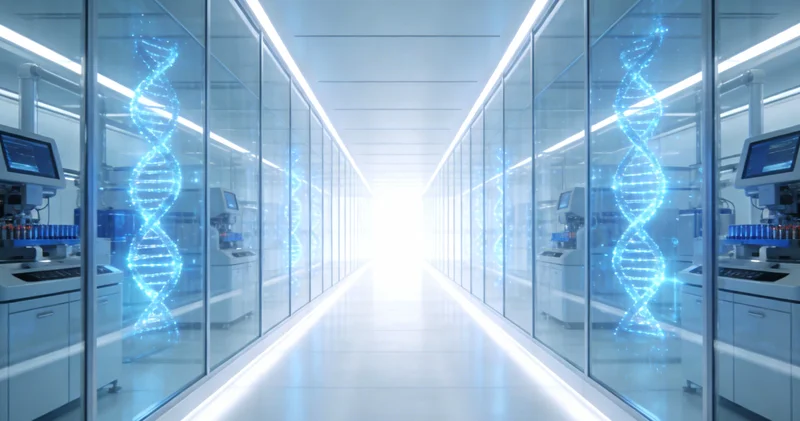 医生与患者一起查看和分析基因检