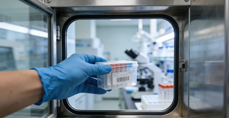 专业人员正在向咨询者解读基因检