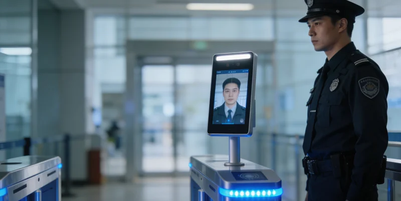 一位身着工作服的女性快递员面带