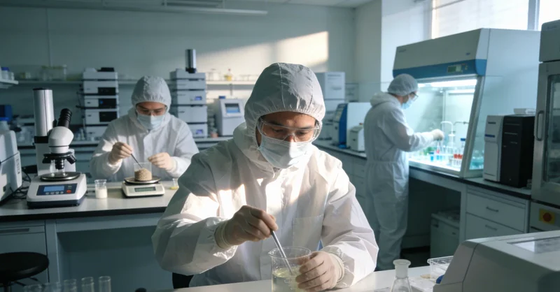 检验科技术人员正在操作精密的P