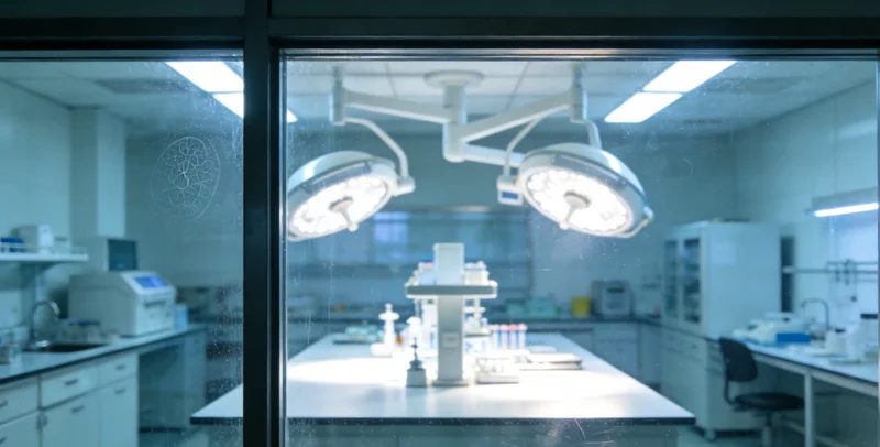 实验室技术人员正在生物安全柜内