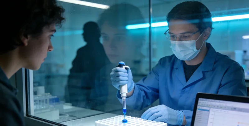 医生正在进行腹腔穿刺术示意图