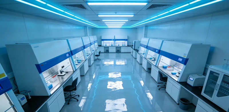 专业实验室内,技术人员进行样本