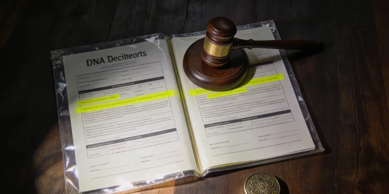 一位女性看着手中的基因检测报告