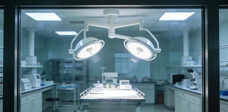 一位医生正在实验室操作精密仪器