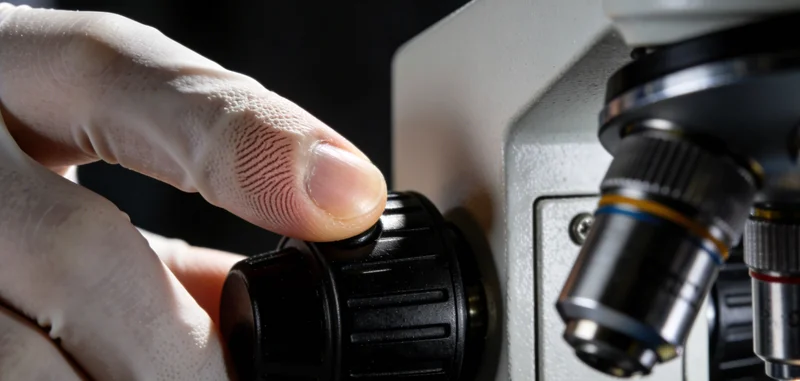 医生正在进行腰椎穿刺术,示意脑