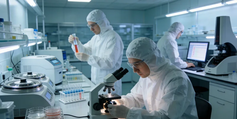 实验室内,技术人员正在精密仪器