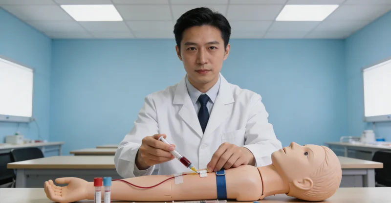 拉萨医护人员进行静脉血样本采集