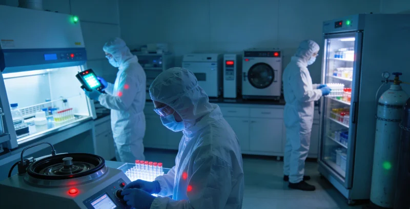 万核基因南宁实验室内,技术人员