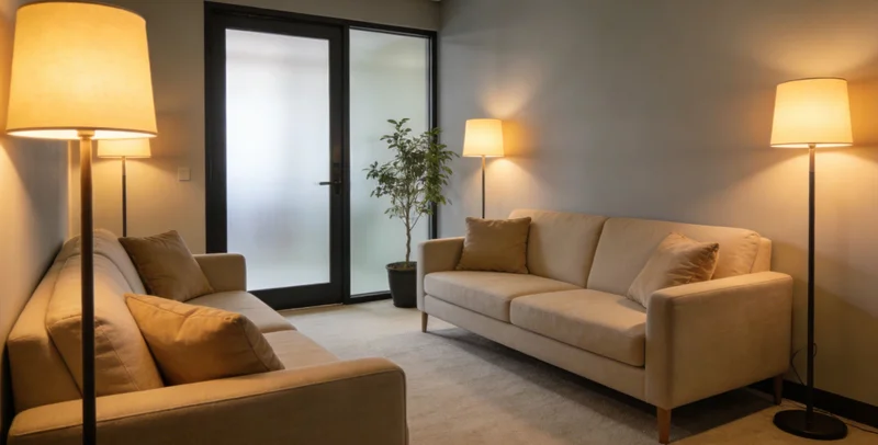 盐城地标背景前，一家人健康笑容