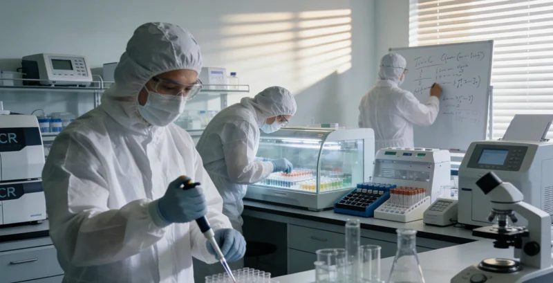 实验室内专业技术人员正在操作P