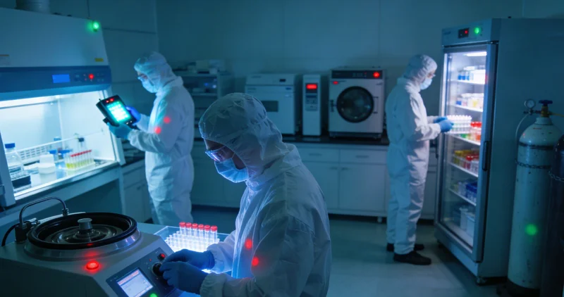 实验室技术人员正在进行高通量基