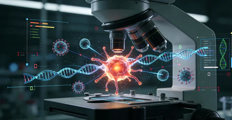 现代化基因测序实验室仪器工作场