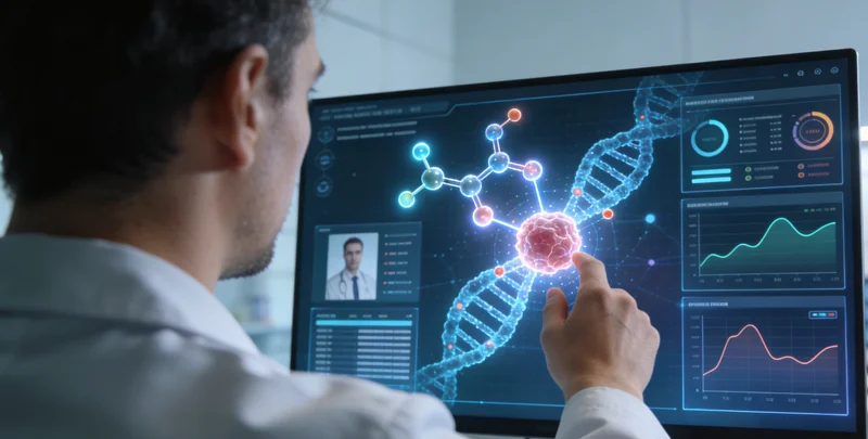 萍乡医生与患者共同查看基因检测