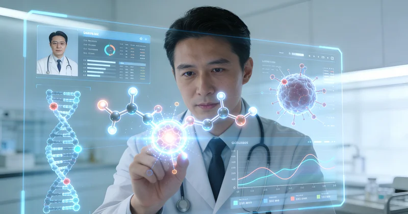 咸宁家庭与医生共同查看基因检测